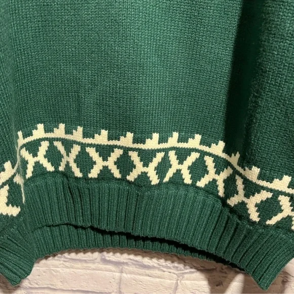 ✨Host Pick✨ Brunette The Label Fair Isle Forest Green Sweater Size M/L - Picture 5 of 10